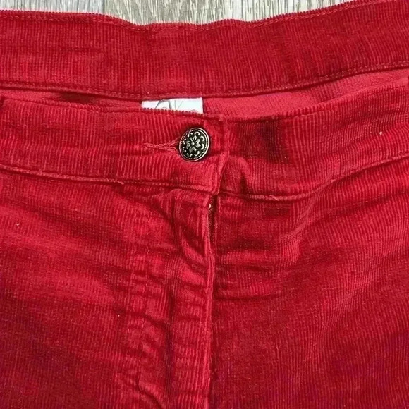 stretch women’s red corduroy pants - Picture 4 of 10